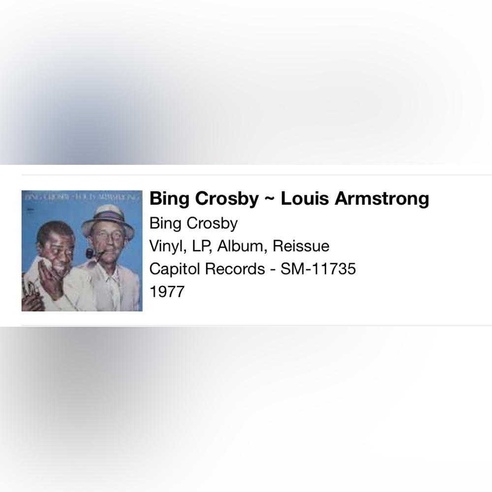*BUY 2 GET 1 FREE LP* Bing Crosby & Louis Armstrong Vinyl Record